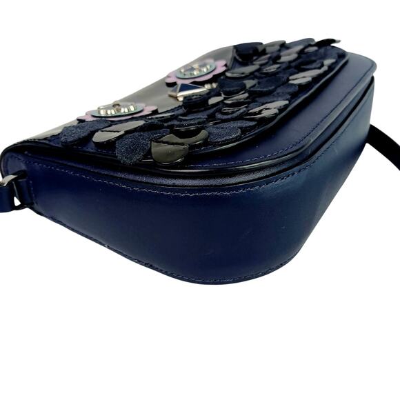 Kate Spade Zibbi Medium Flap Owl Navy Shoulder Bag - Picture 5 of 9